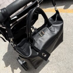 Pañalera Baby Bag Negro Herraje Plata