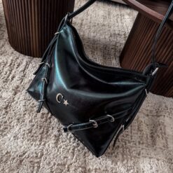 Raissa Luxe Deep Green Metálico Herrajes Plata