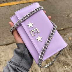 Aura Clutch - Bag Lavanda Cadena Chunky Plata