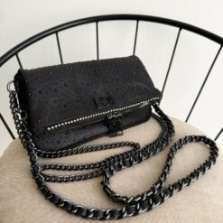 Agni Mini Bag Galaxy Negro Herrajes Negros+ Filo De puntos