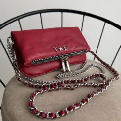 Agni Mini Bag Tinto Herrajes Plata + Filo De puntos