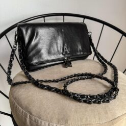 Agni Bag Negro Metálico Herrajes Negros