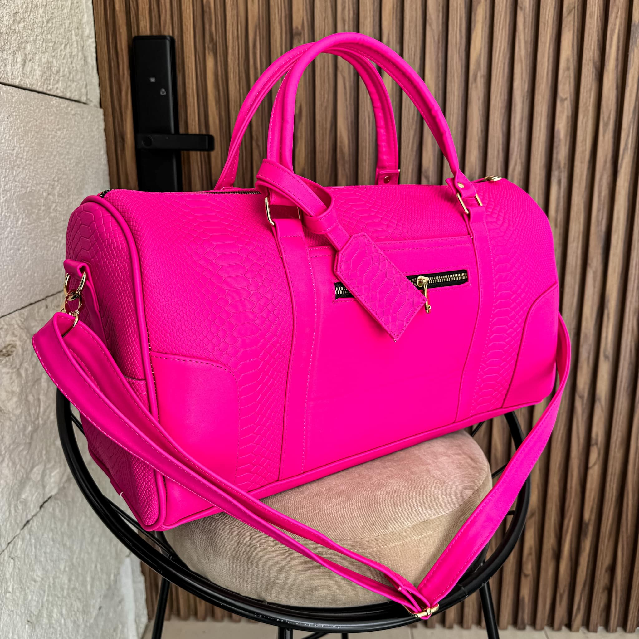Journey Bag Pitón Hot Pink