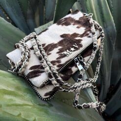 Agni Bag Brown Cow Herrajes Plata + Filo De puntos