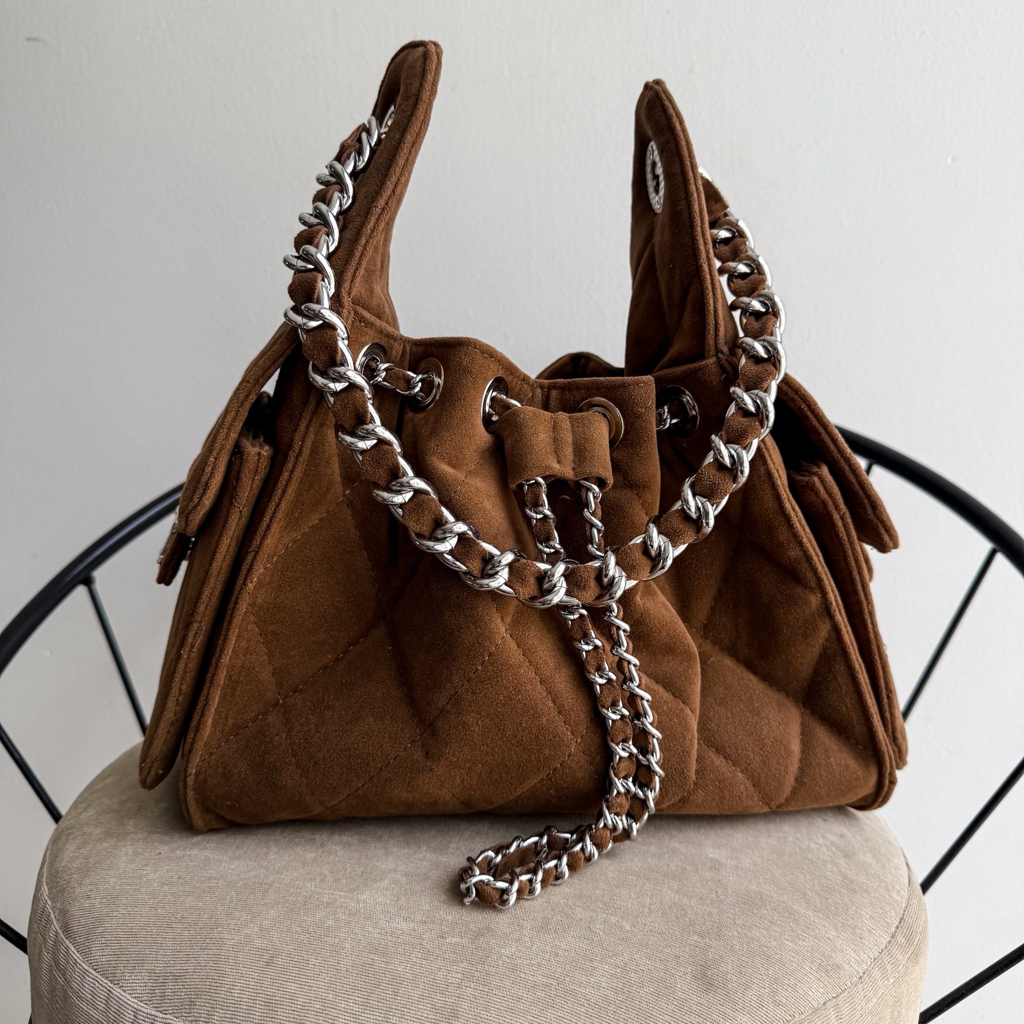 Soho 25 Small Velvet Camel Herraje Plata