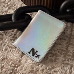 Porta Pasaporte Personal Curve Laser Silver