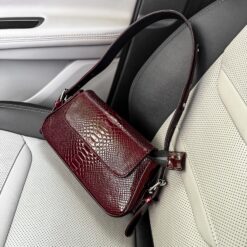 Agnes Charol Burgundy Pitón + Herraje Plata