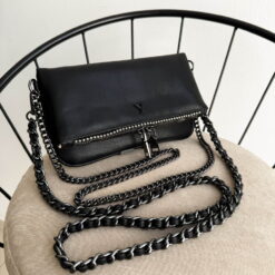 Agni Mini Bag Negra Herrajes Negros + Filo De puntos