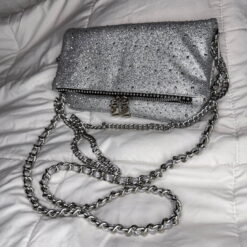 Agni Mini Bag Galaxy Silver Herrajes Plata+ Filo De puntos