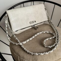 Agni Bag Pitón Crema Herrajes Plata