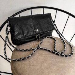 Agni Bag Pitón Negro Herrajes Plata