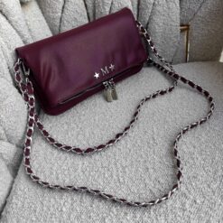 Agni Bag Burgundy Herrajes Plata