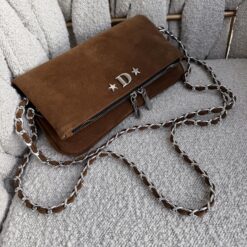 Agni Bag Velvet Camel Herrajes Plata