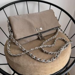 Agni Bag Floater Dark Nude Herrajes Plata