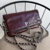 Agni Bag Wet Burgundy Herrajes Plata
