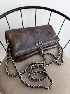 Agni Bag Wet Chocolate Herrajes Plata