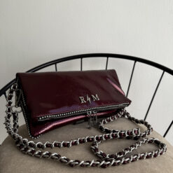 Agni Bag Rock Wrinkle Burgundy Herrajes Plata + Filo De puntos