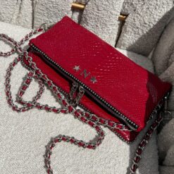 Agni Bag Charol Pitón Rojo Herrajes Plata