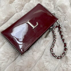 Nova Wallet Dots Charol Burgundy Mate