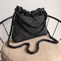 Hera Mini Cadena Negra Black Denim