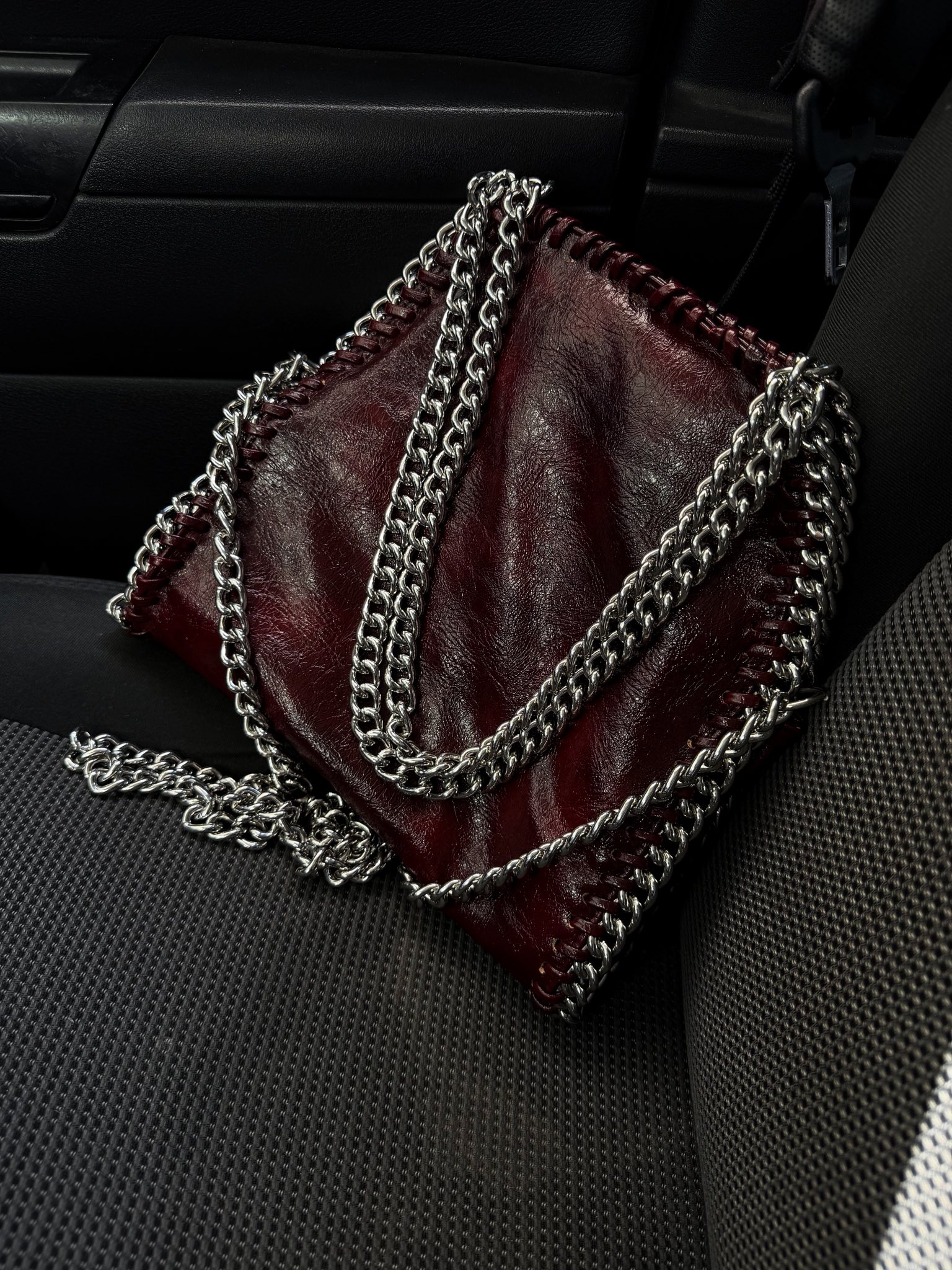 Kyra Mini Wet Burgundy Herrajes Plata