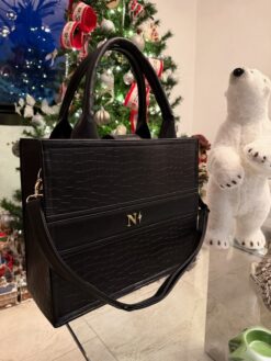 Impera Tote Grande Croco Negra + Correa de equipaje