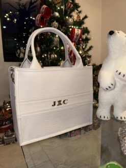 Impera Tote Grande Croco Latte + Correa de equipaje