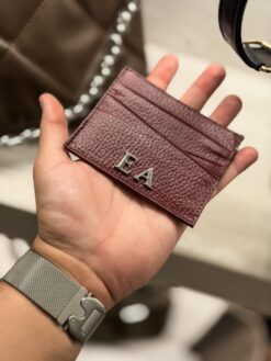 Tarjetero Atlas Burgundy 100% Piel