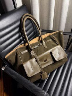 Élite Tote + Cierre - Velvet Militar + Olivo