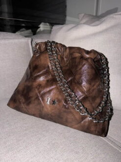 Hera Bag Cadena Plata - Wet Chocolate