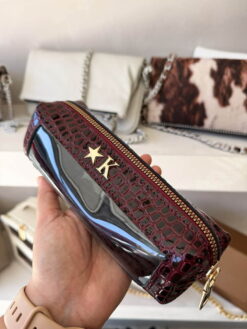 Lapicera N Y. Croco Burgundy Cierre Fino