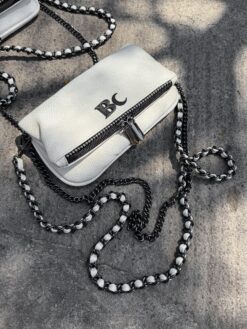 Agni Mini Bag Floater Latte Herrajes Negros + Filo De puntos