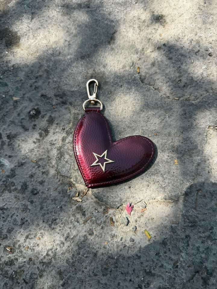 Llavero Heart Wrinkle Burgundy