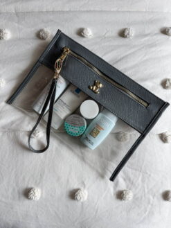 Cosmetiquera Clutch Pitón Charol Tizón