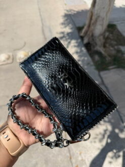 Nova Wallet Dots Charol Pitón Negro