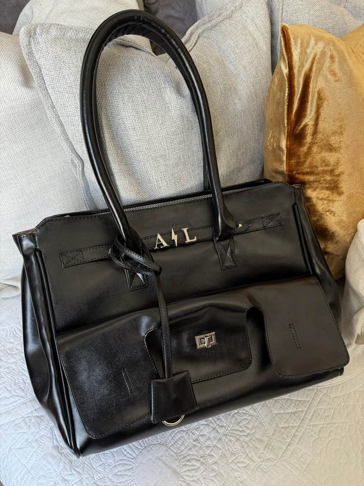 Élite Tote + Cierre - Negro Metálico