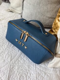 Neceser Alina - Azul Mezclilla 100% Piel