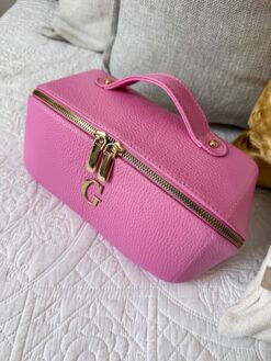 Neceser Alina - Rosa Barbie 100% Piel