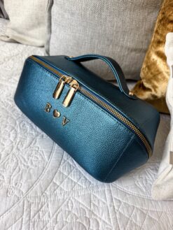 Neceser Alina - Azul Metálico 100% Piel