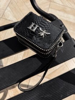 Double Cherry Wallet - Charol Negro