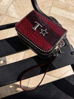 Double Cherry Wallet - Charol Burgundy Shine
