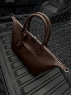 Pañalera Baby Bag Chocolate Herraje Plata