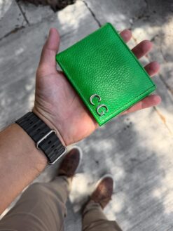 Cartera Orion Verde Neon 100% Piel