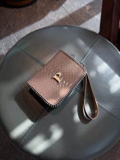 Double Cherry Wallet - Charol Chocolate