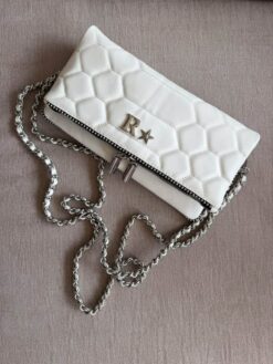Agni Bag Rock Milk Herrajes Plata + Filo De puntos