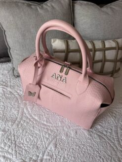 Pañalera Baby Bag Pitón Pétalo Herraje Plata
