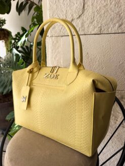 Pañalera Baby Bag Pitón Baby Yellow Herraje Oro