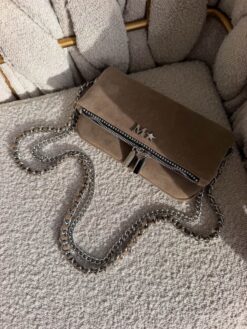 Agni Mini Bag Velvet Arena Herrajes Plata + Filo De puntos