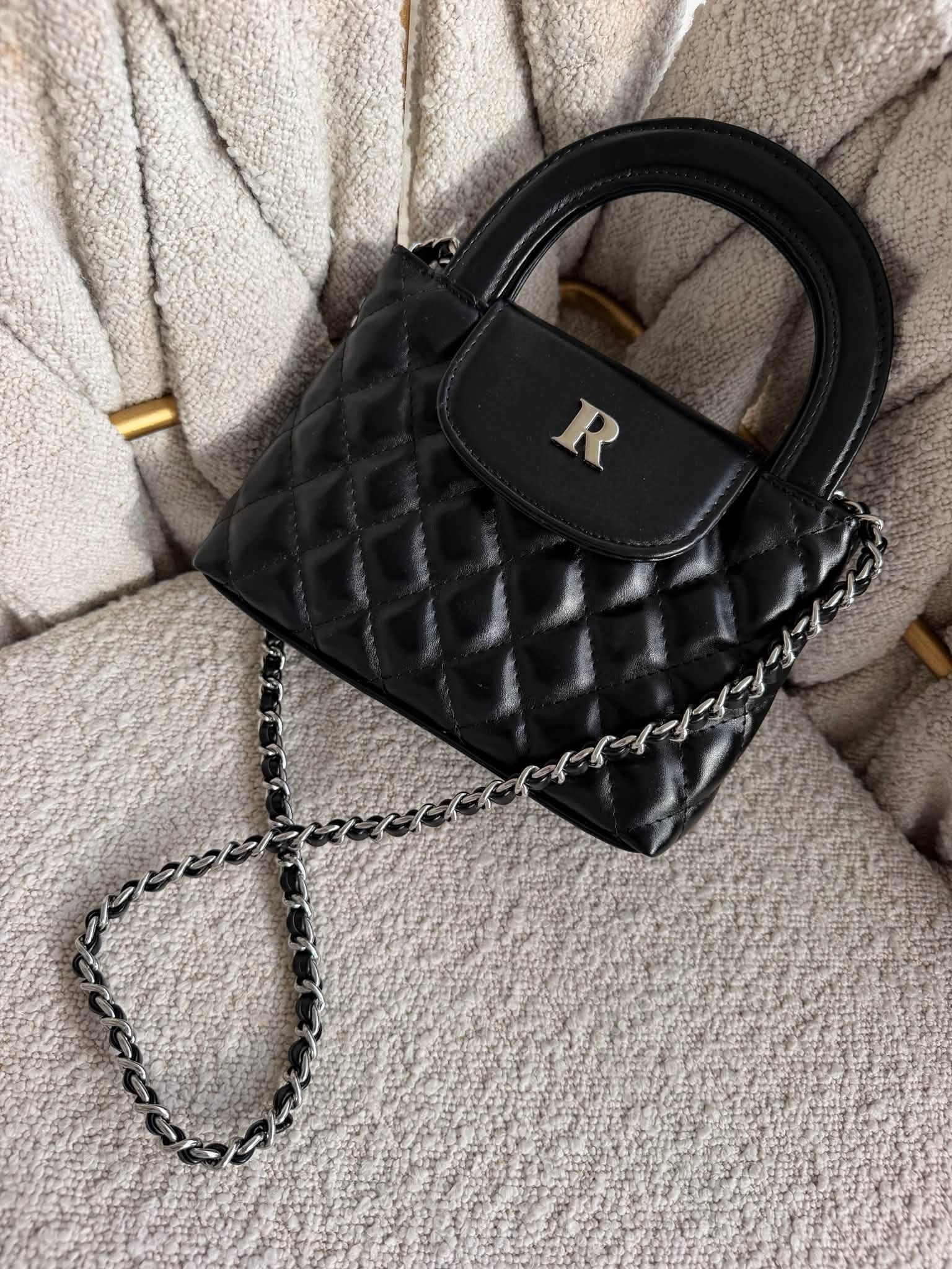 Kelly Nano Negra Metálica- Herraje Plata