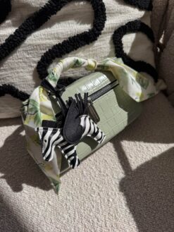 Rio Mini Drilo Matcha cierre negro - Herrajes Plata